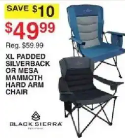 Dunham's Sports Black Sierra XL Padded Silverback or Mesa Mammoth Hard Arm Chair offer