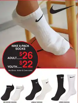 Dunham's Sports Nike 6-Pack Socks offer