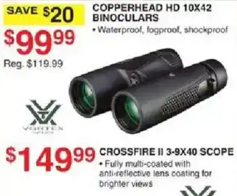 Dunham's Sports Copperhead HD 10x42 Binoculars offer