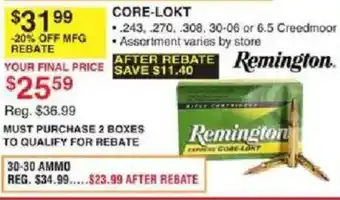 Dunham's Sports Remington core-lokt offer