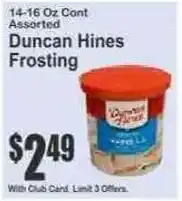 Key Food Duncan Hines frosting offer