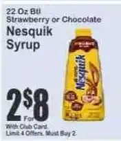 Key Food Nesquik syrup offer
