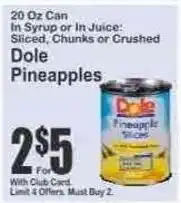Key Food Dole pineapples offer