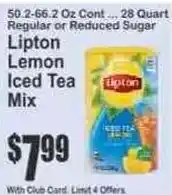 Key Food Lipton lemon iced tea mix offer