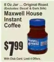 Key Food Maxwell House instant coffee offer