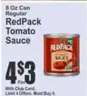 Key Food RedPack tomato sauce offer