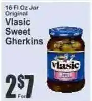 Key Food Vlasic sweet gherkins offer