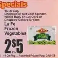 Key Food La Fe Frozen Vegetables offer