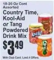 Key Food Country Time, Kool-Aid or Tang Powdered Drink Mix offer