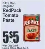 Key Food Red Pack Tomato Paste offer