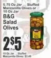 Key Food B&G Salad Olives offer