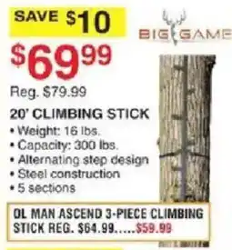 Dunham's Sports Big Game 20' Climbing Stick offer