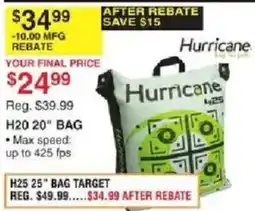 Dunham's Sports Hurricane H20 20" bag offer