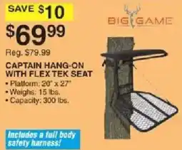 Dunham's Sports Big Game Captain Hang-On With Flex Tek Seat offer