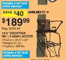 Dunham's Sports Mud Mtn 18'6" Droptine Hd 1.5-Man Ladder offer