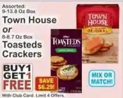 Key Food Town House Toasted Crackers offer