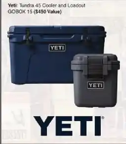 Dunham's Sports Yeti Tundra 45 Cooler and Loadout Gobox 15 offer