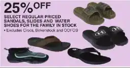 Dunham's Sports Select regular priced sandals, slides and water shoes for the family offer