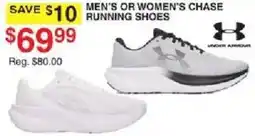 Dunham's Sports Under Armour men's or women's chase running shoes offer