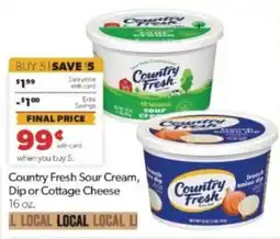 Family Fare Country Fresh Sour Cream, Dip or Cottage Cheese offer