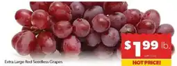 Family Fare Extra Large Red Seedless Grapes offer