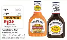 Family Fare Sweet Baby Ray's Barbecue Sauce, Hot Sauce or Dipping Sauce offer