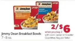 Family Fare Jimmy Dean Breakfast Bowls offer