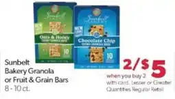 Family Fare Sunbelt Bakery Granola or Fruit & Grain Bars offer