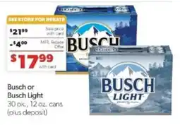 Family Fare Busch or Busch Light offer