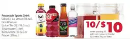 Family Fare Powerade Sports Drink, Bai Drinks, Gold Peak or Lipton Tea, Smartwater, BodyArmor or Propel offer