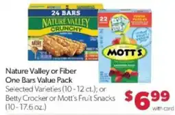 Family Fare Nature Valley or Fiber One Bars Value Pack offer
