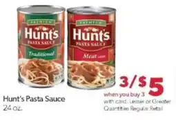 Family Fare Hunt's Pasta Sauce offer