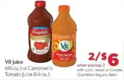 Family Fare V8 juice or Campbell's tomato juice offer