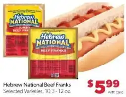 Family Fare Hebrew national beef franks offer