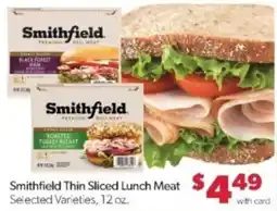 Family Fare Smithfield thin sliced lunch meat offer