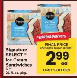 Safeway Signature SELECT Ice Cream Sandwiches offer