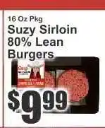Key Food Suzy Sirloin 80% Lean Burgers offer