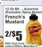 Key Food French's Mustard offer