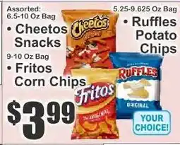 Key Food Cheetos Snacks, Fritos Corn Chips, Ruffles Potato Chips offer