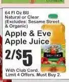 Key Food Apple & Eve Apple Juice offer