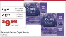 Family Fare Downy Infusions Dryer Sheets offer