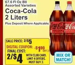 Key Food Coca-Cola 2 Liters offer