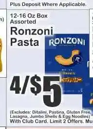 Key Food Ronzoni Pasta offer