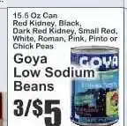 Key Food Goya Low Sodium Beans offer