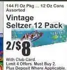 Key Food Vintage Seltzer 12-Pack offer