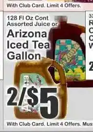 Key Food Arizona Iced Tea Gallon offer