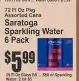 Key Food Saratoga Sparkling Water 6-Pack offer