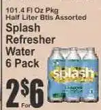 Key Food Splash Refresher Water 6 Pack offer