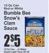 Key Food Bumble Bee Snow's Clam Sauce offer