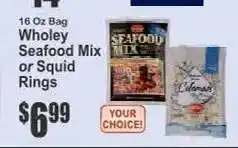 Key Food Wholey Seafood Mix or Squid Rings offer